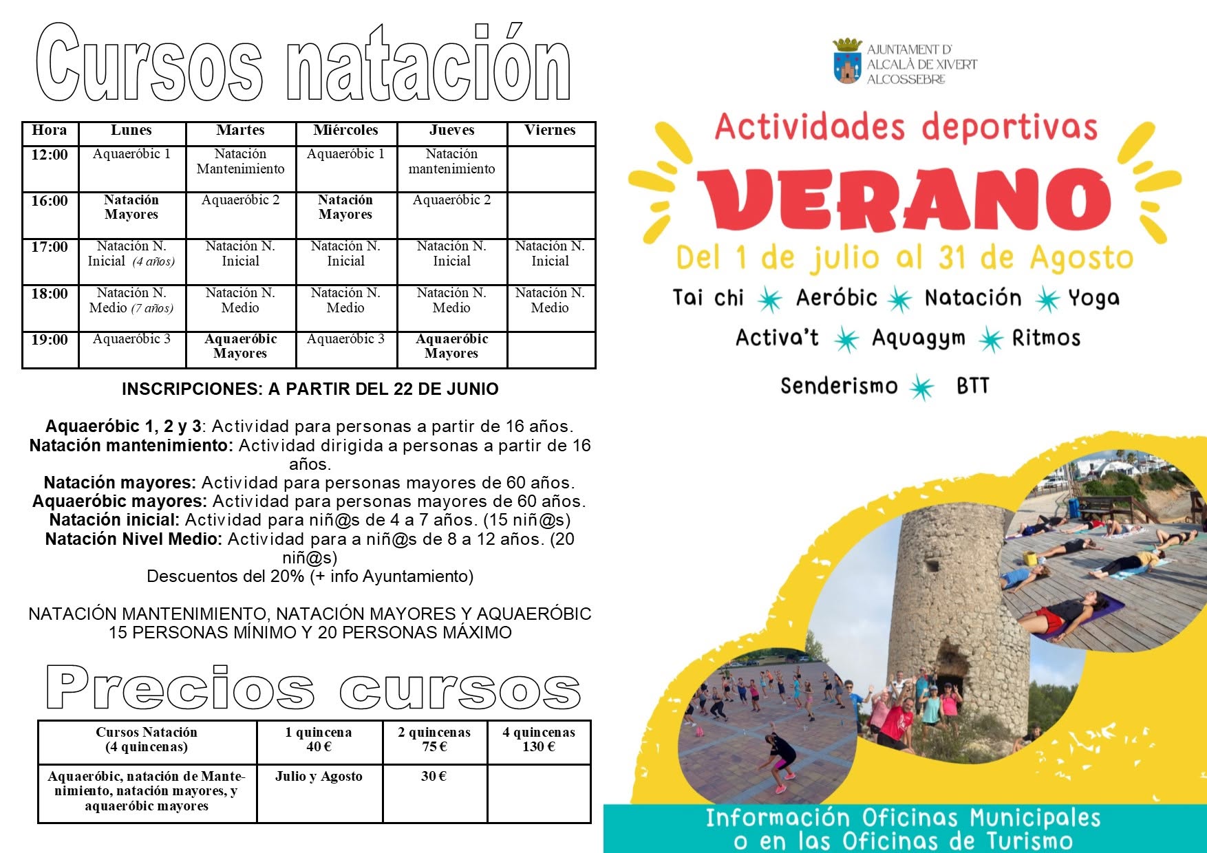 ACTIVIDADES DEPORTIVAS VERANO ALCALÀ DE XIVERT - ALCOSSEBRE