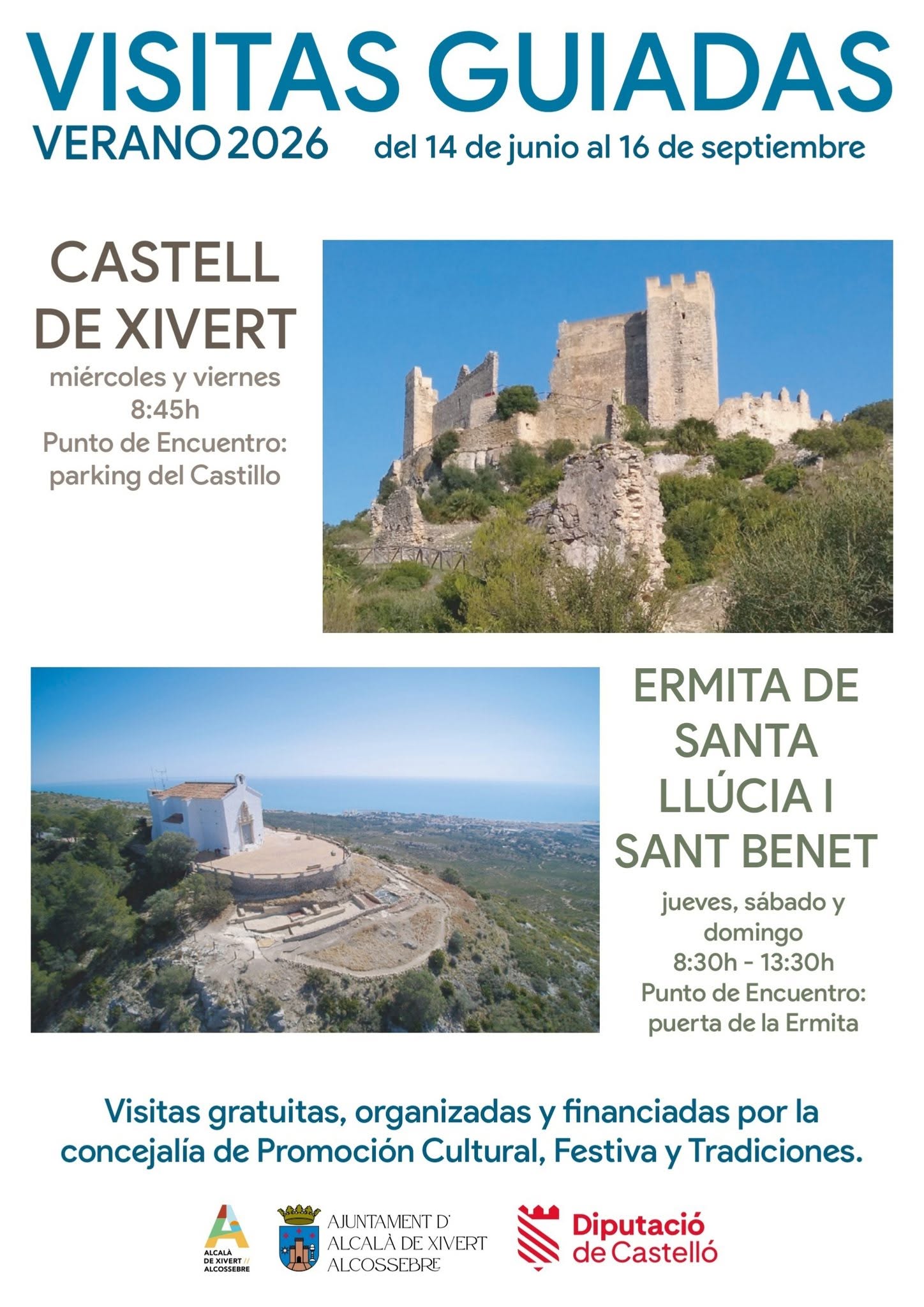 Visitas guiadas al Castillo de Xivert y a la Ermita de Santa Lucía