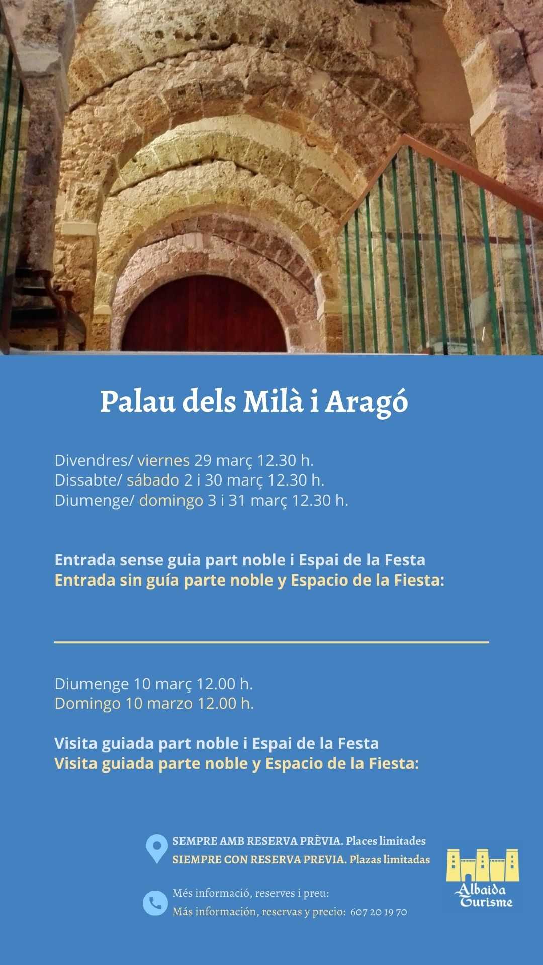 VISITA GUIADA AL PALACIO DE LOS MILÀ I ARAGÓ