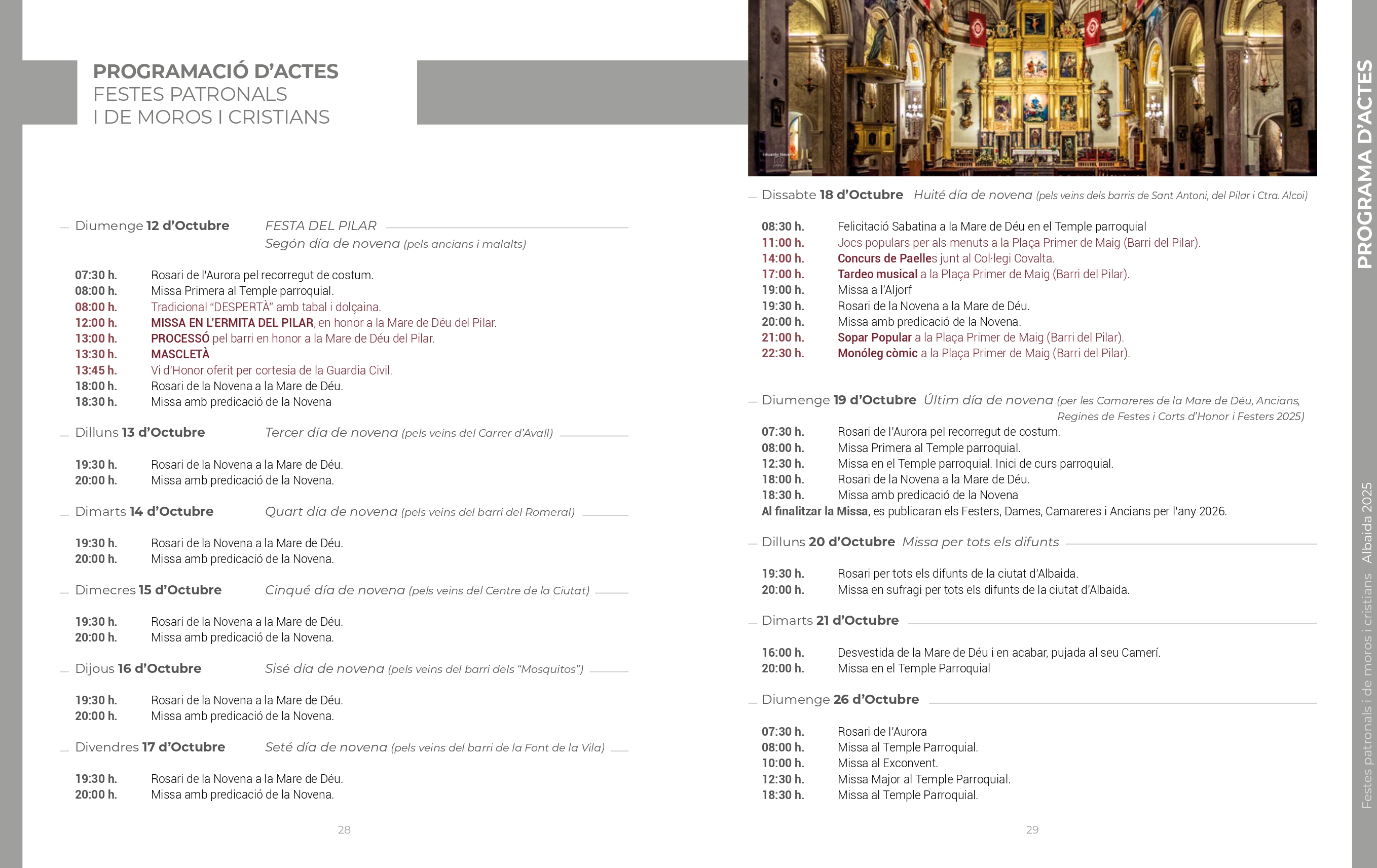 Fiestas Patronales y de Moros y Cristianos de Albaida 2025