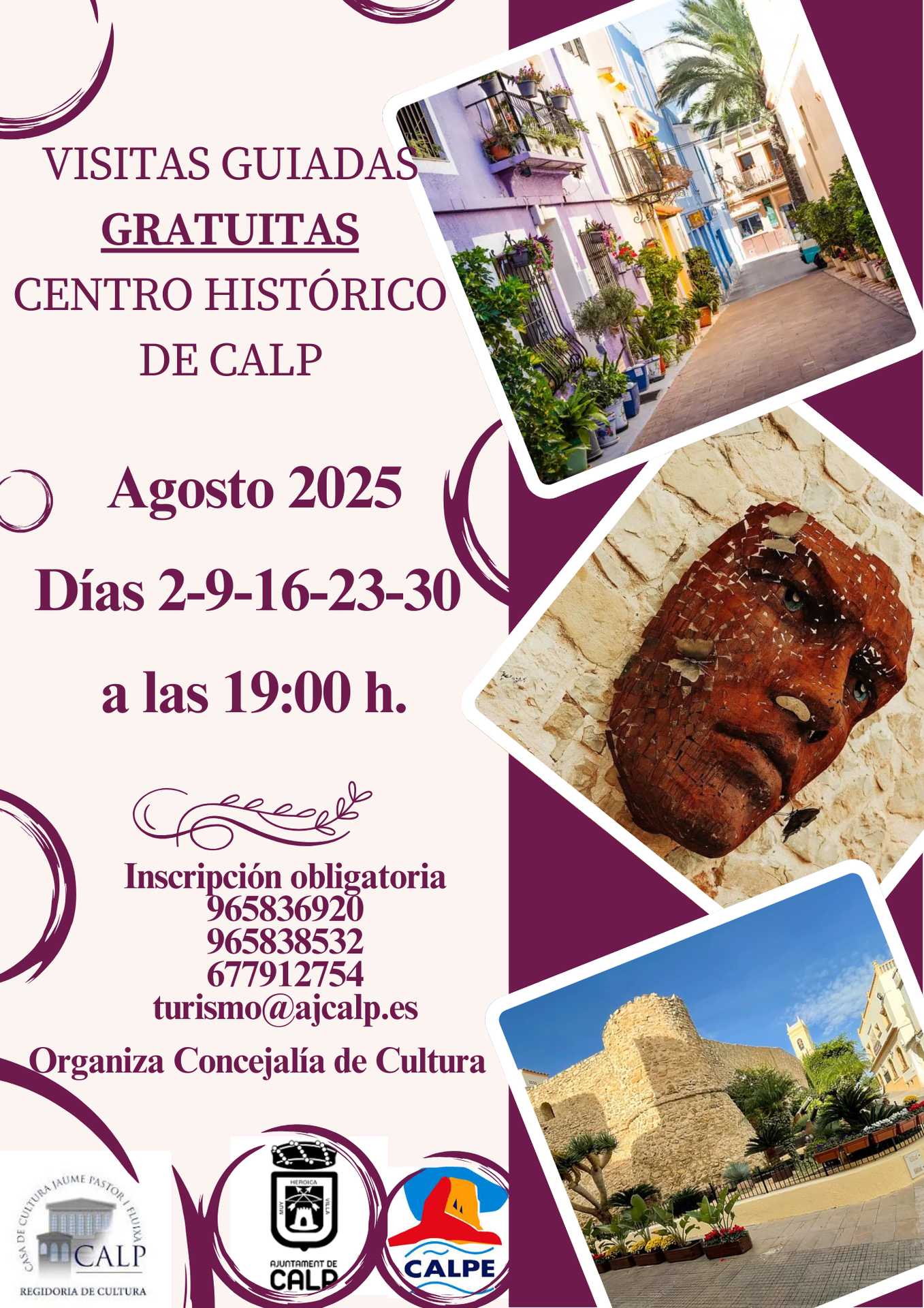 VISITAS GUIADAS POR EL CASCO ANTIGUO AGOSTO