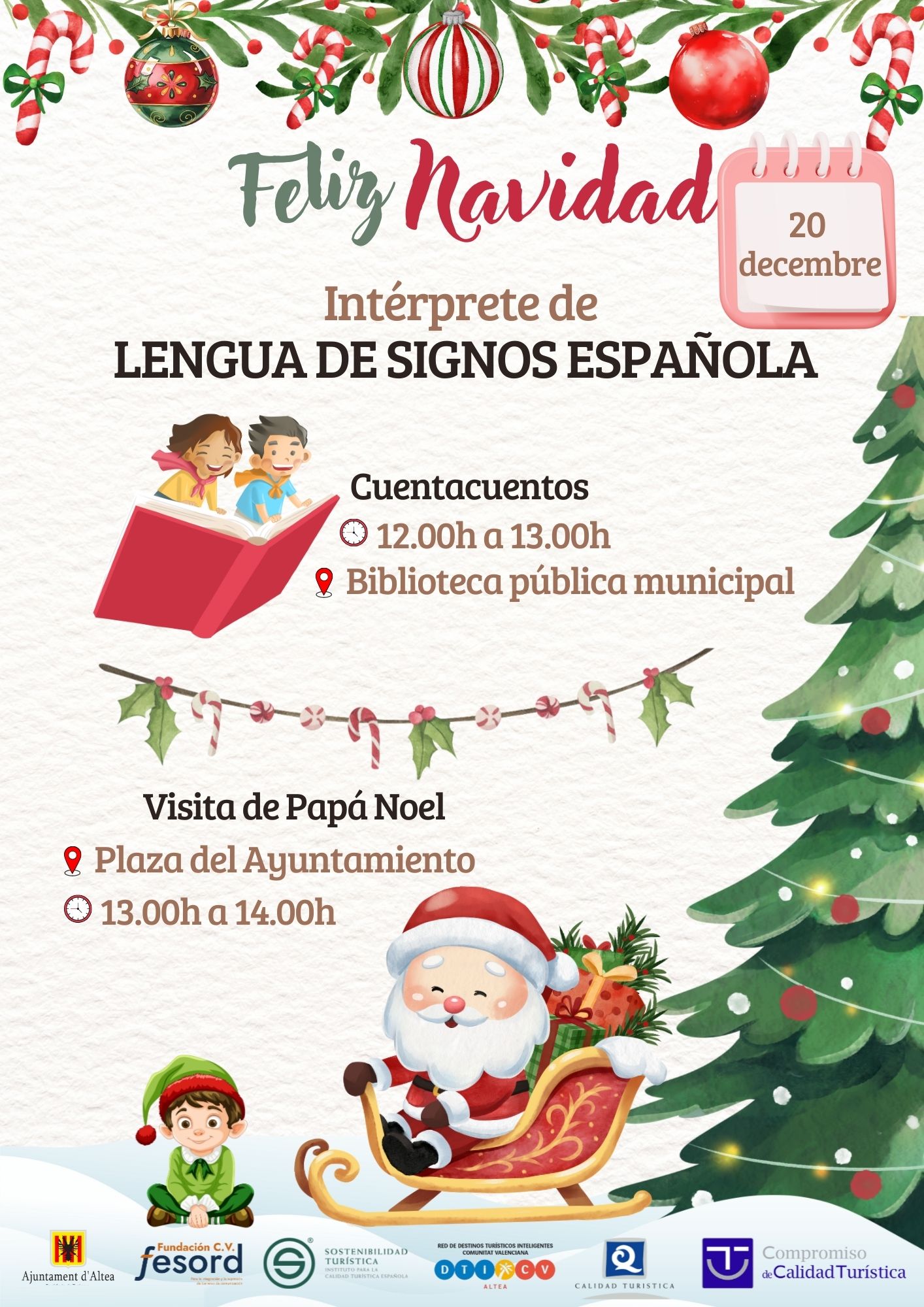 Cuentacuentos y Visita de Papá Noel con intérprete en lengua de signos española