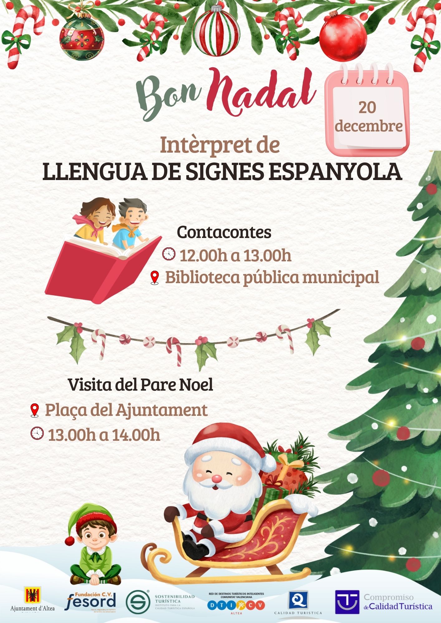 Cuentacuentos y Visita de Papá Noel con intérprete en lengua de signos española