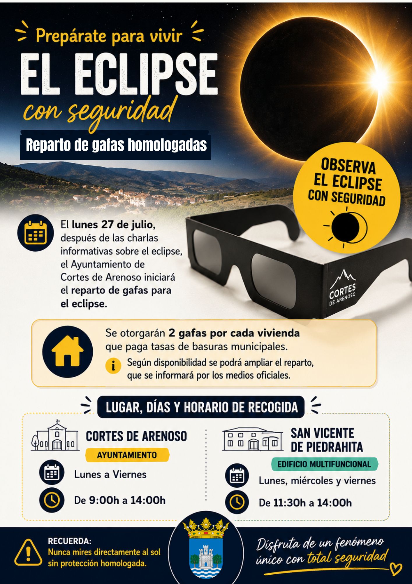 🌞🌑 ¡Cortes de Arenoso se prepara para vivir un acontecimiento único!
