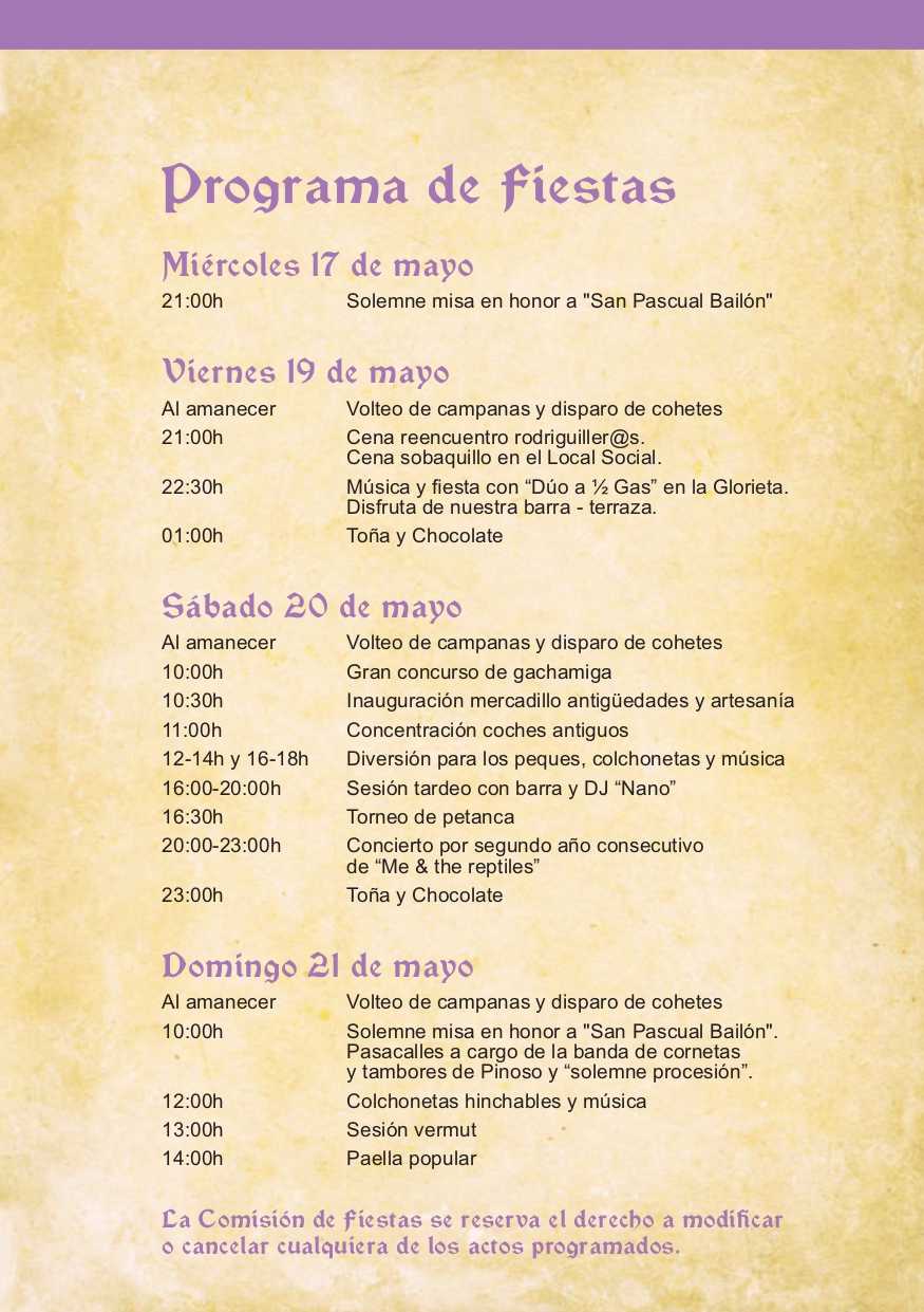 Fiestas Patronales de la pedanía El Rodriguillo de Pinoso / El Pinós