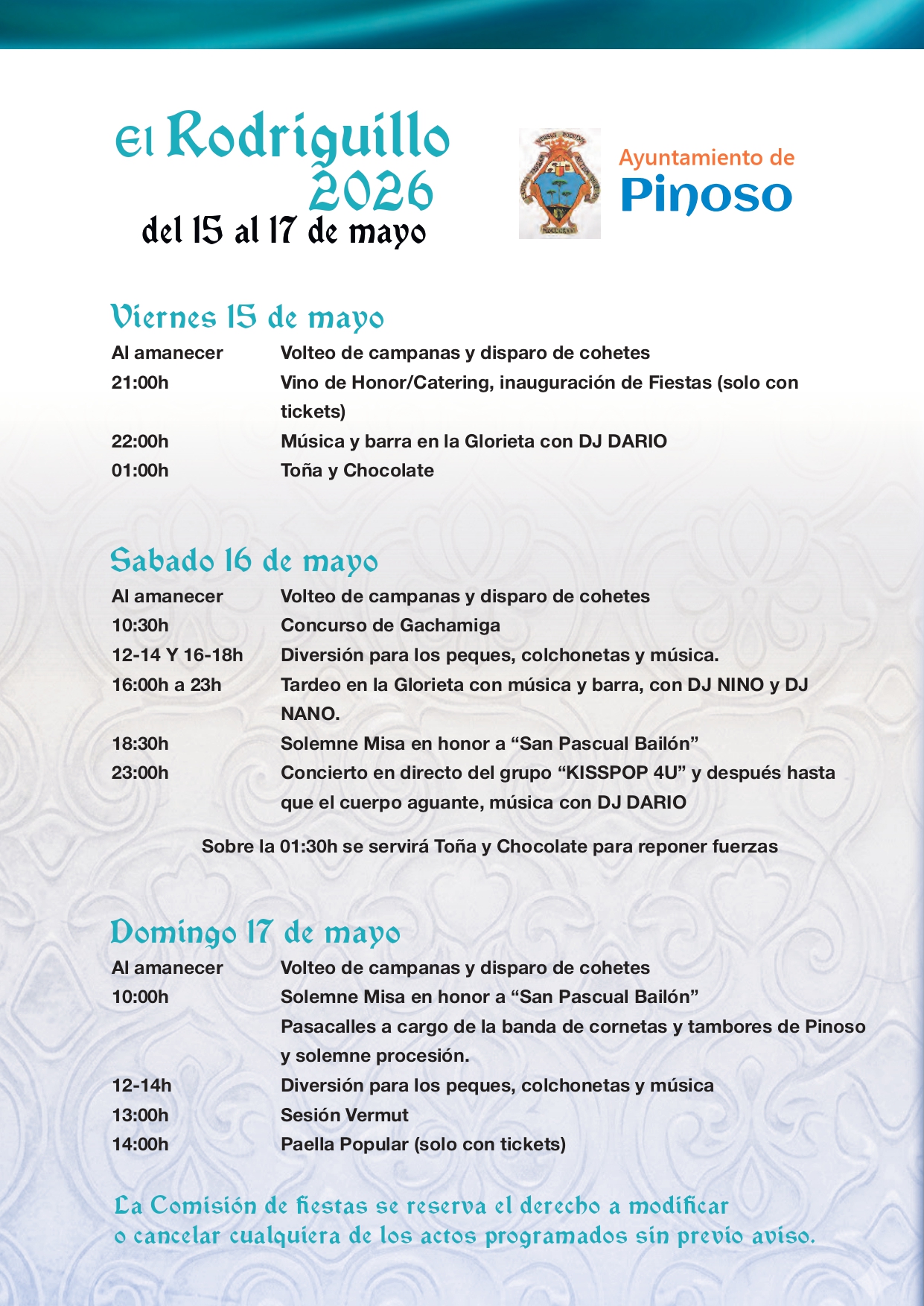 Fiestas de la pedanía del Rodriguillo de Pinoso