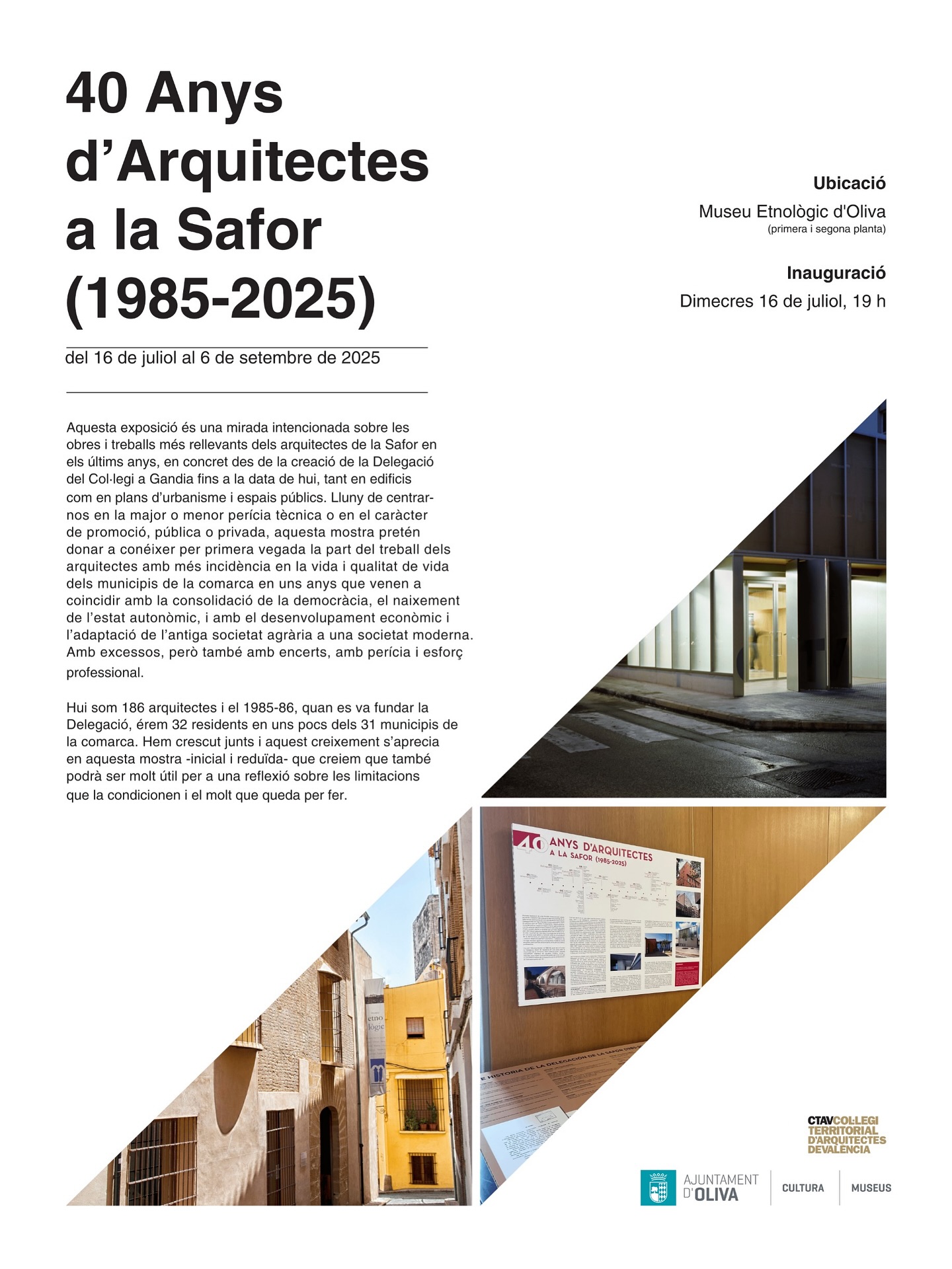 Exposició- 40 Anys d'Arquitectes a la Safor (1985-2025)