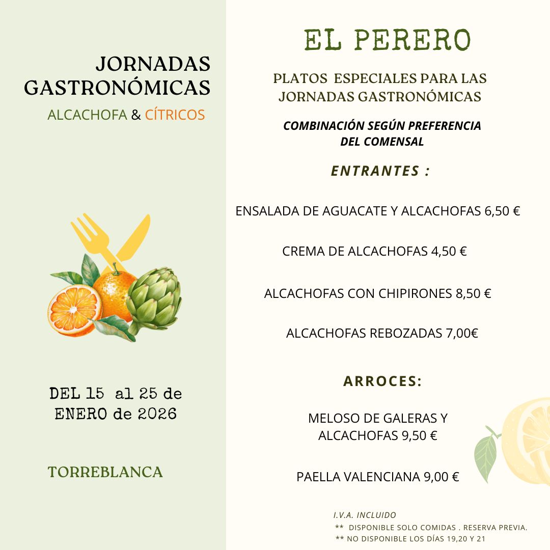 MENÚ EL PERERO 2026