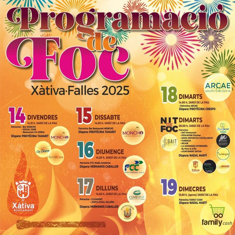 PROGRAMACIÓN DE FUEGO FALLAS 2025