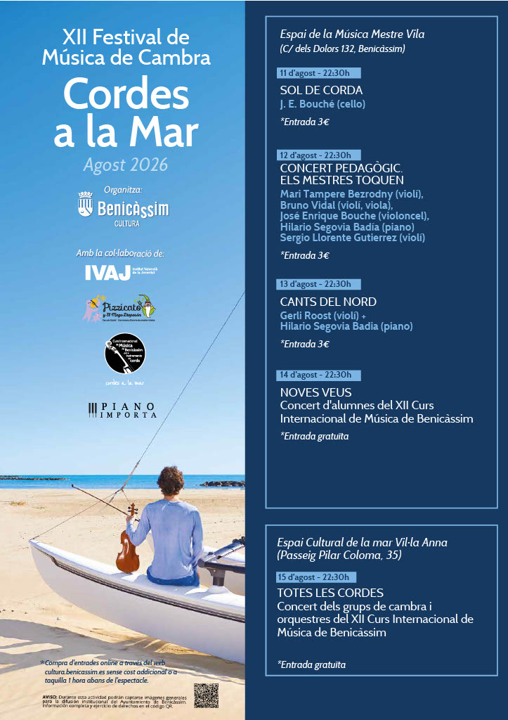 XII Festival de música de cambra Cordes a la Mar 2026