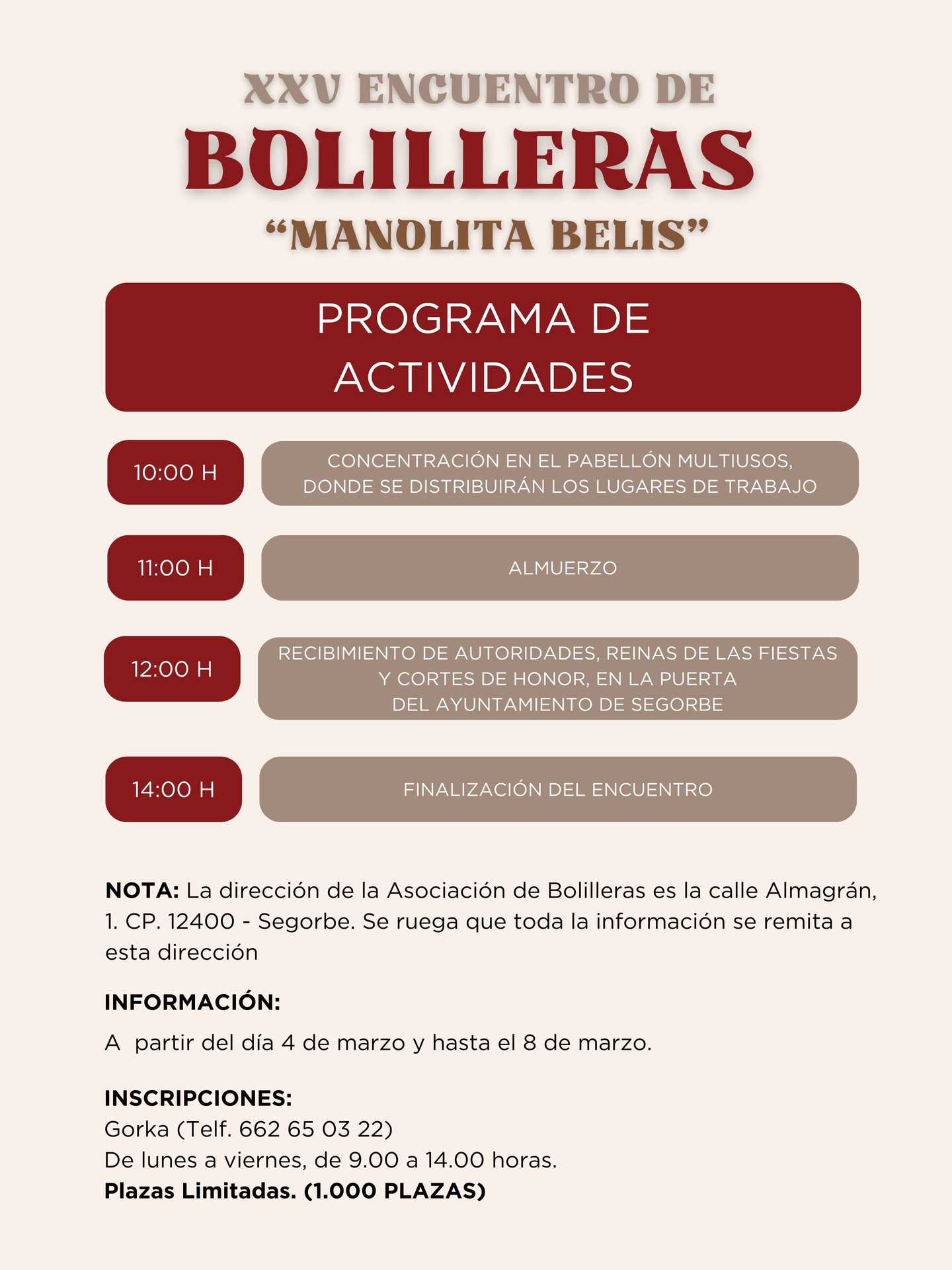 XXV ENCUENTRO DE BOLILLERAS 