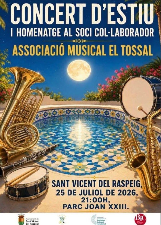 Concierto de verano y homenaje al socio colaborador A.M El Tossal