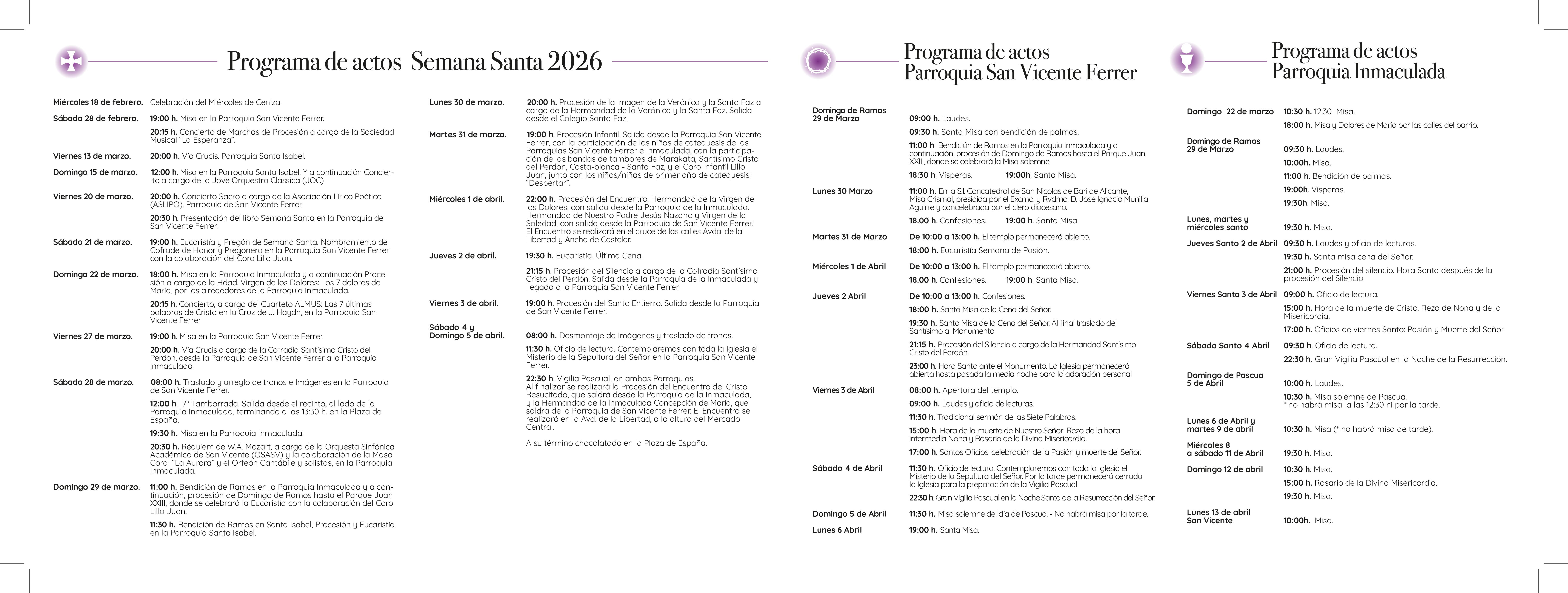 Semana Santa en San Vicente del Raspeig 2026