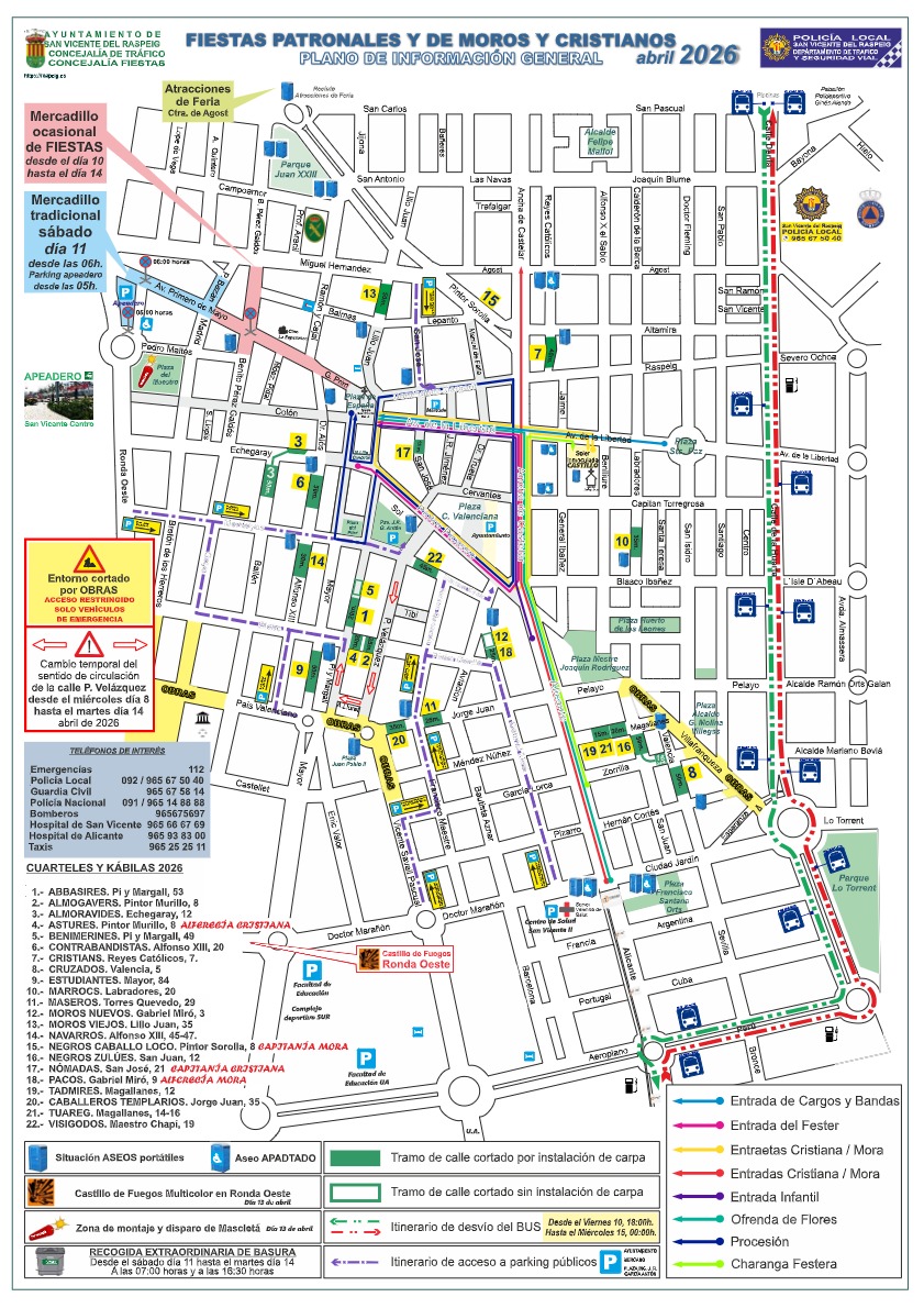 Fiestas Patronales y de Moros y Cristianos en Sant Vicent del Raspeig 2026