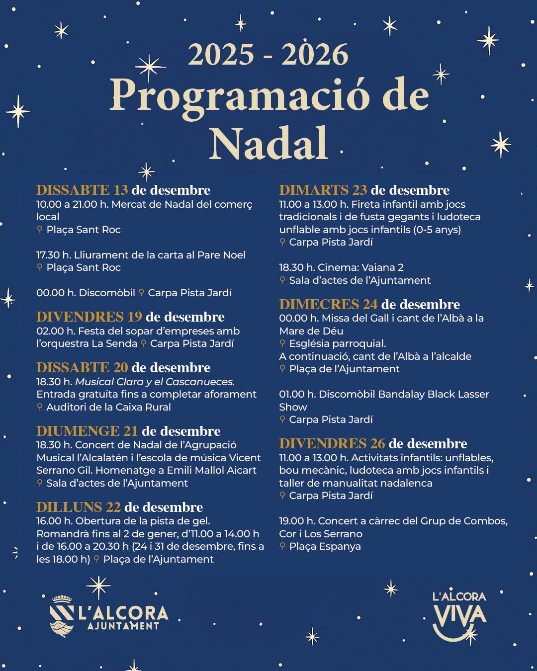 Programación de Navidad L'Alcora 2025