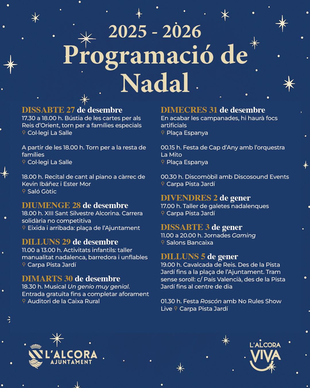 Programación de Navidad L'Alcora 2025