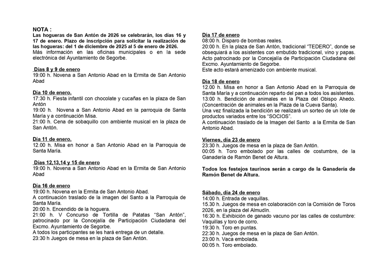 San Antón, en Segorbe