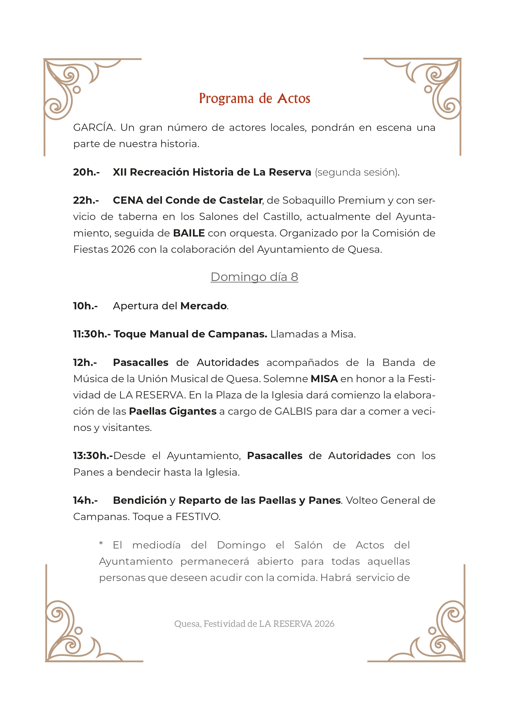 Festividad de La Reserva en Quesa