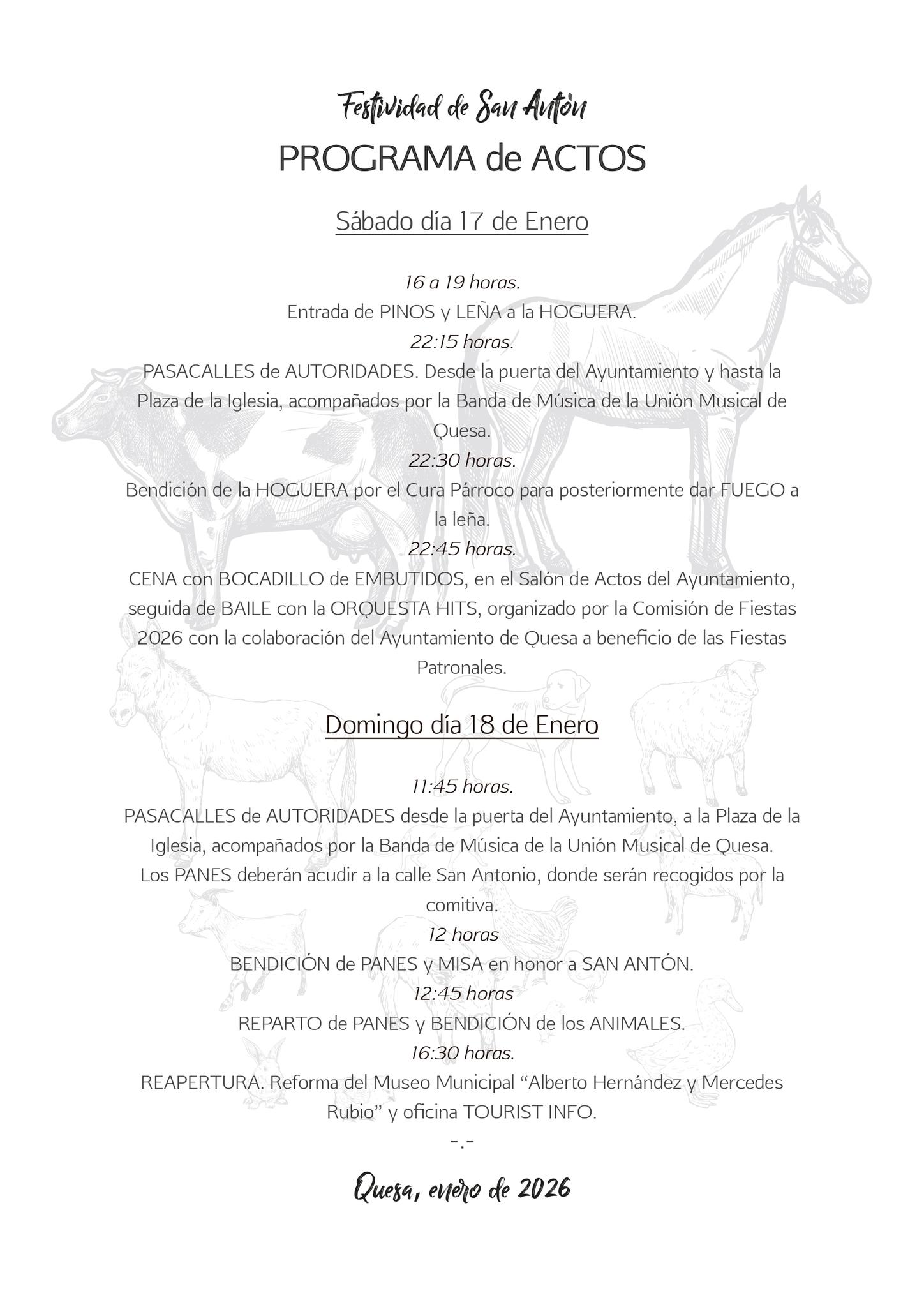 Festividad de San Antón 2025 en Quesa