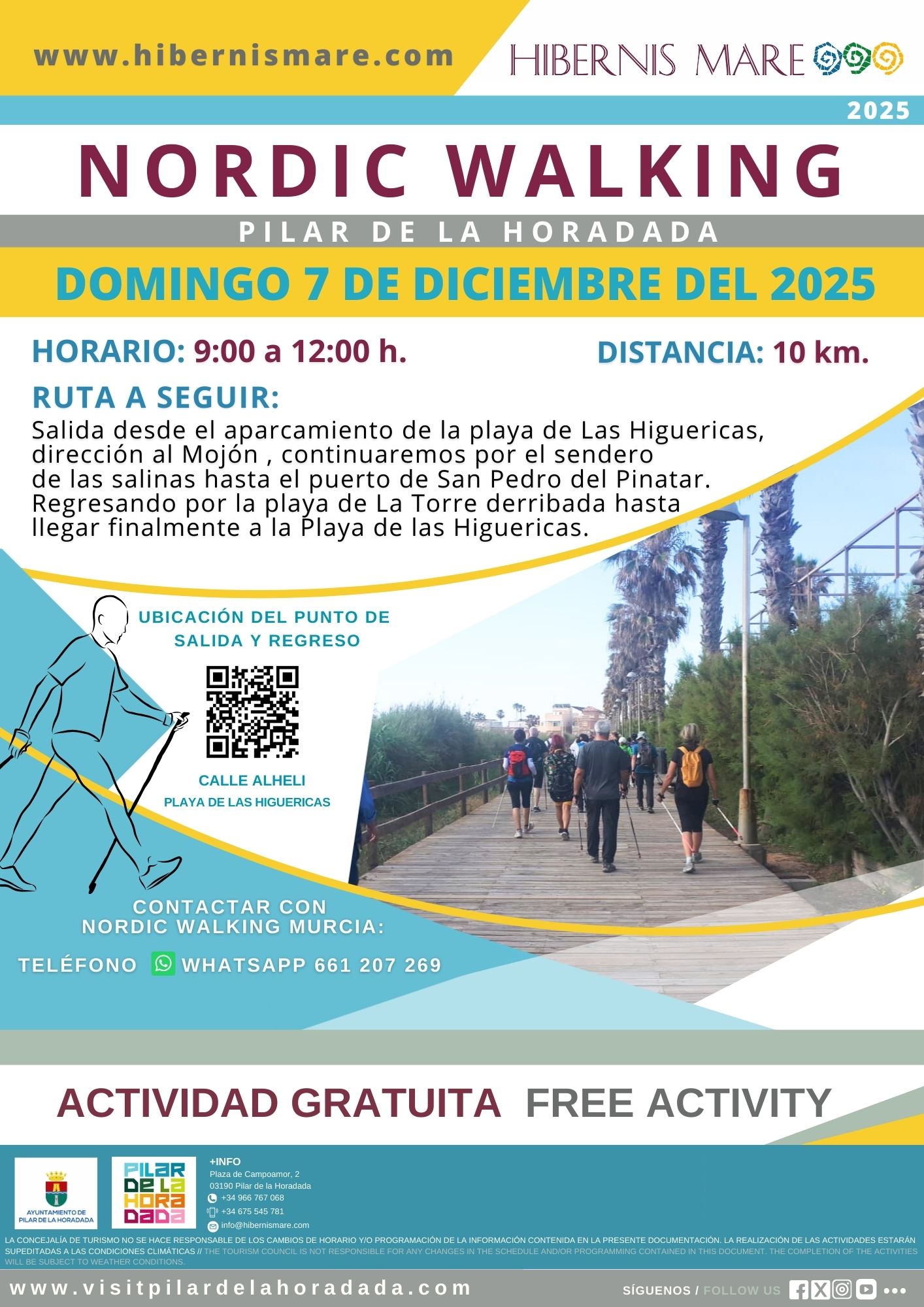 NORDIC WALKING MEETING POINT- HIBERNIS MARE, TU PLAYA DE INVIERNO EN PILAR DE LA HORADADA