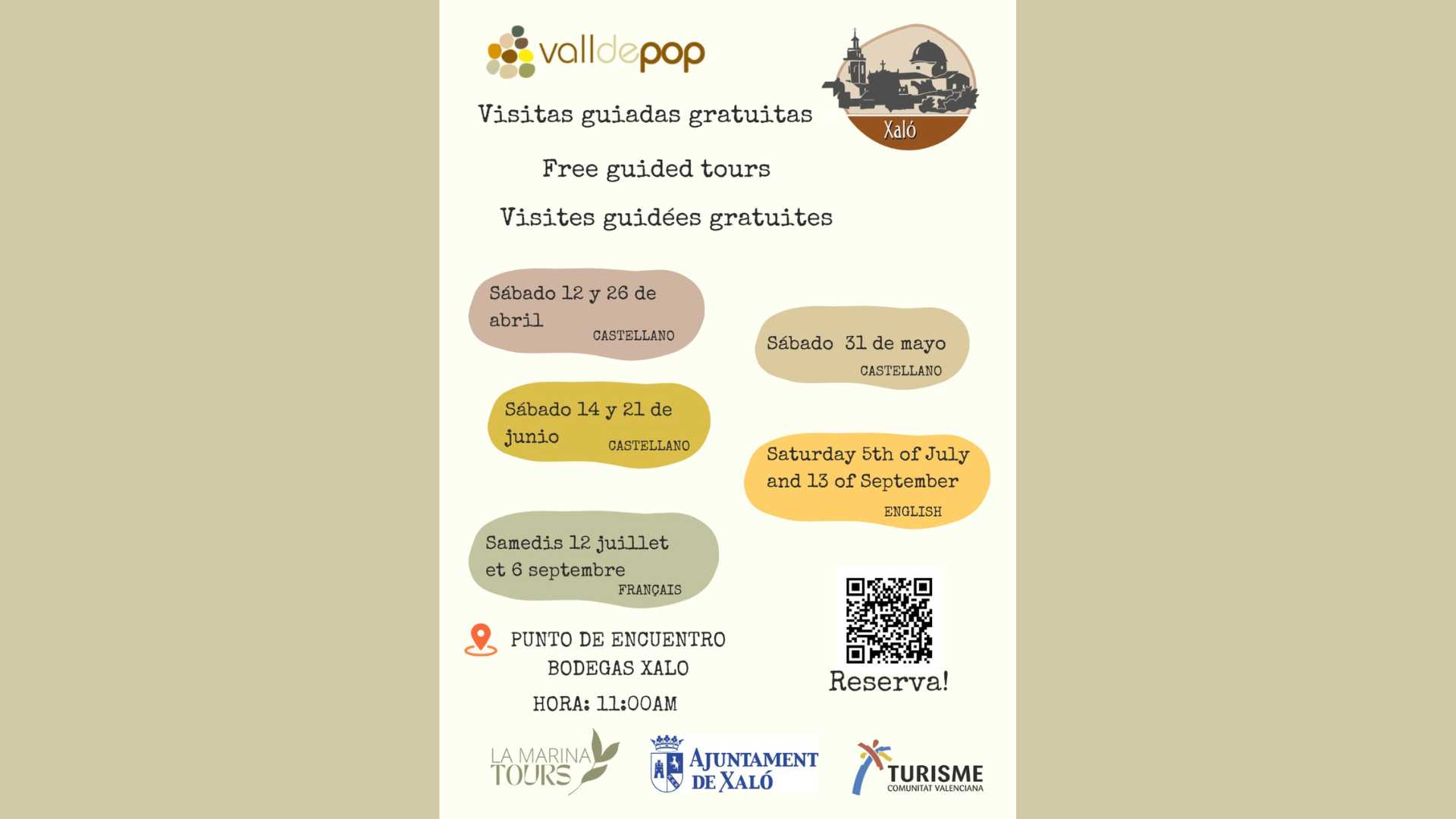 Visitas guiadas gratuitas en Xaló