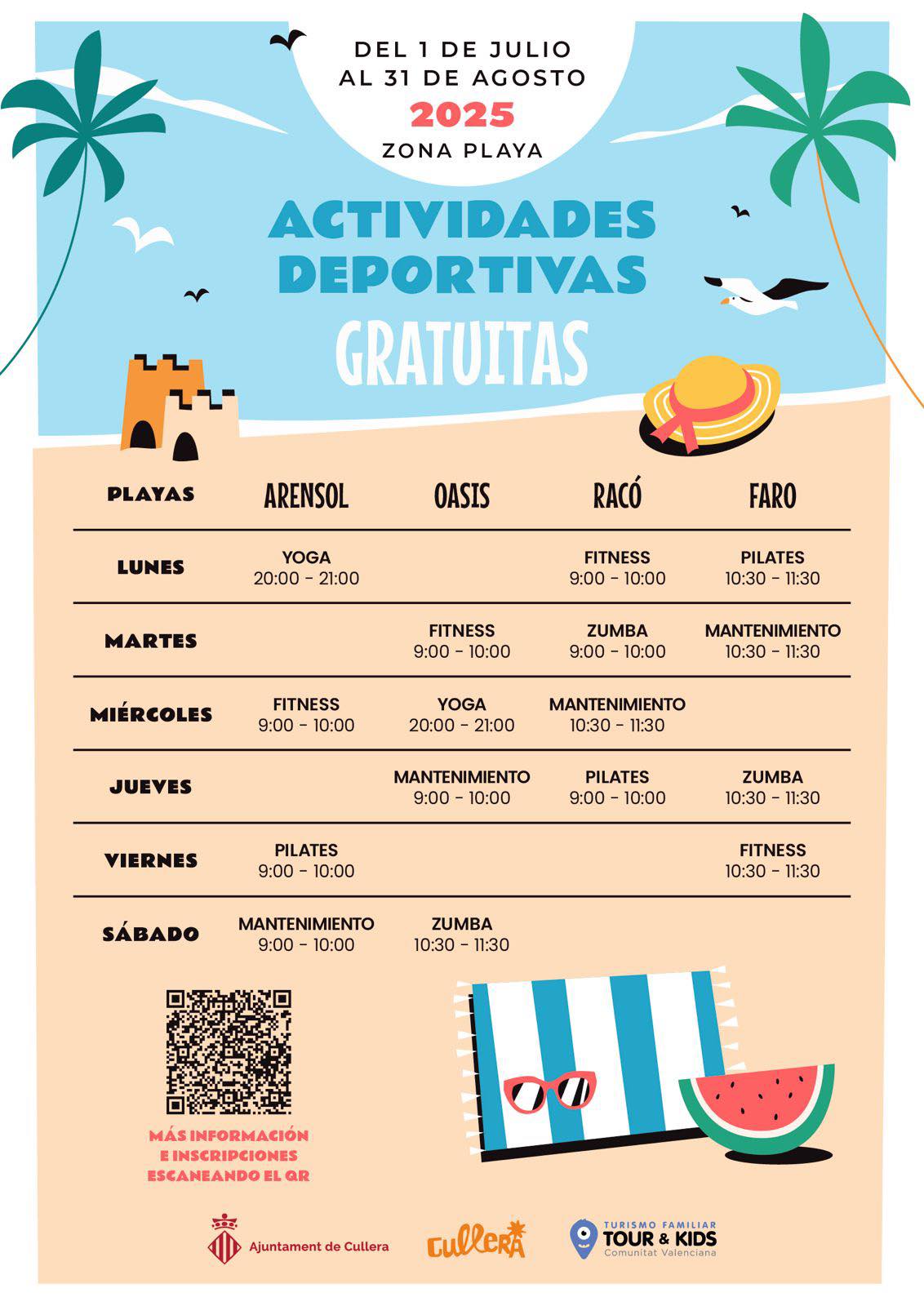 ACTIVIDADES DEPORTIVAS GRATUITAS EN LA PLAYA