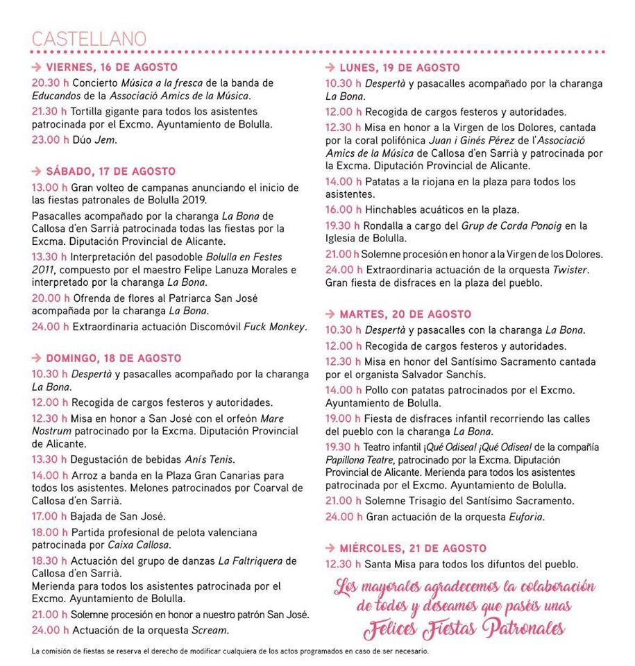 Festes en honor a Sant Josep i la Mare de Déu dels Dolors