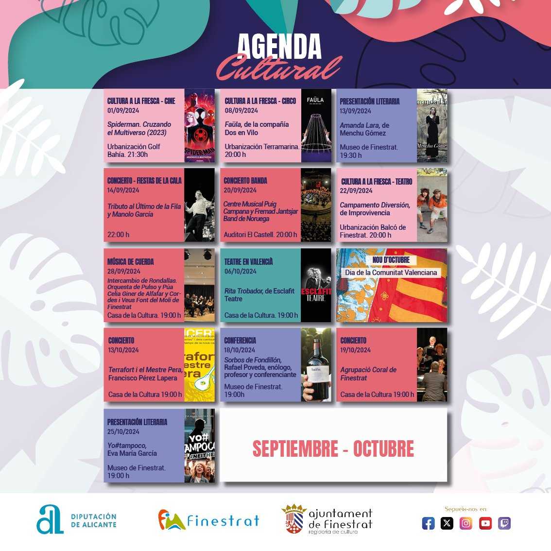 AGENDA SEPTIEMBRE-OCTUBRE 2024 FINESTRAT