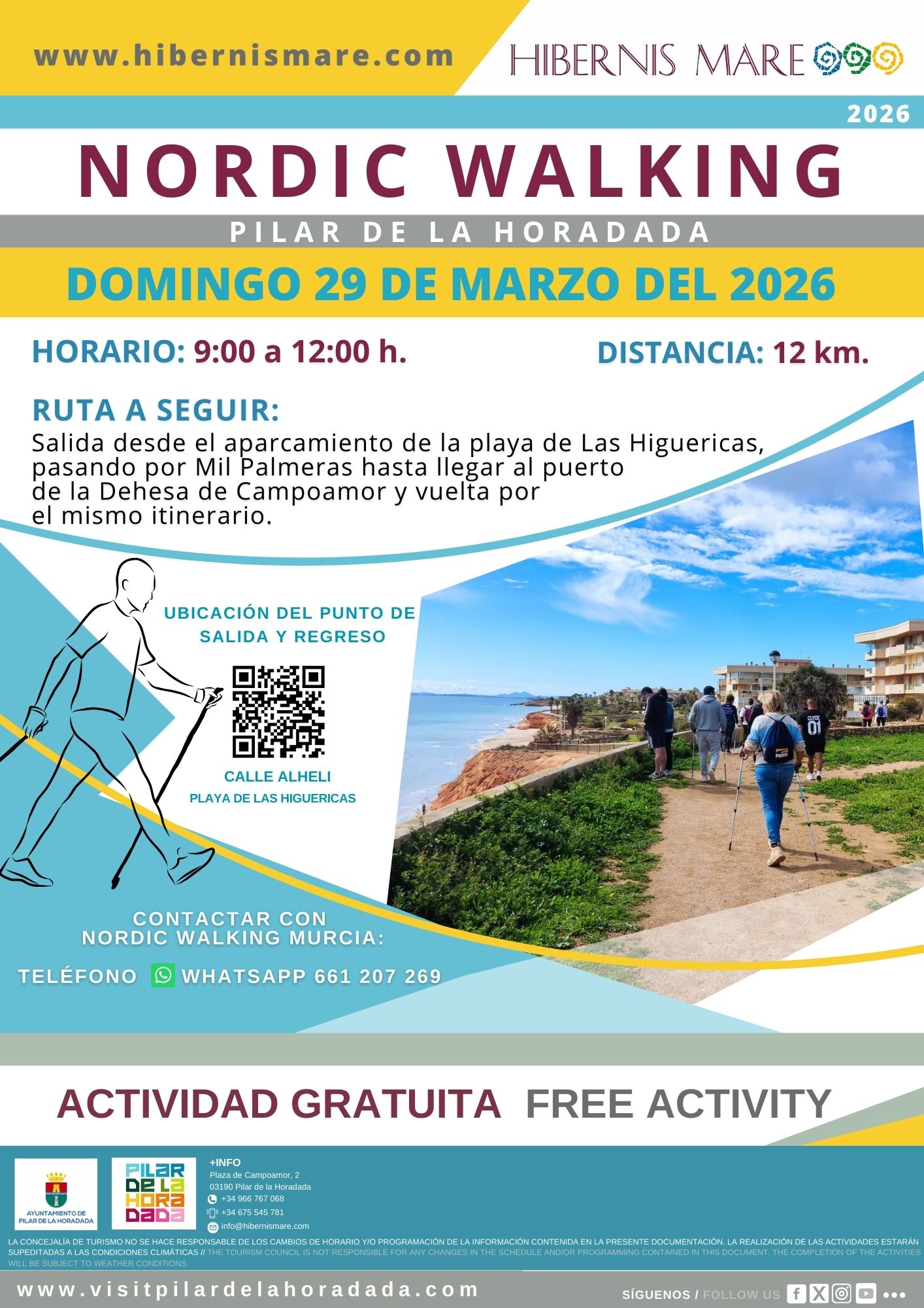 NORDIC WALKING MEETING POINT- HIBERNIS MARE, TU PLAYA DE INVIERNO EN PILAR DE LA HORADADA