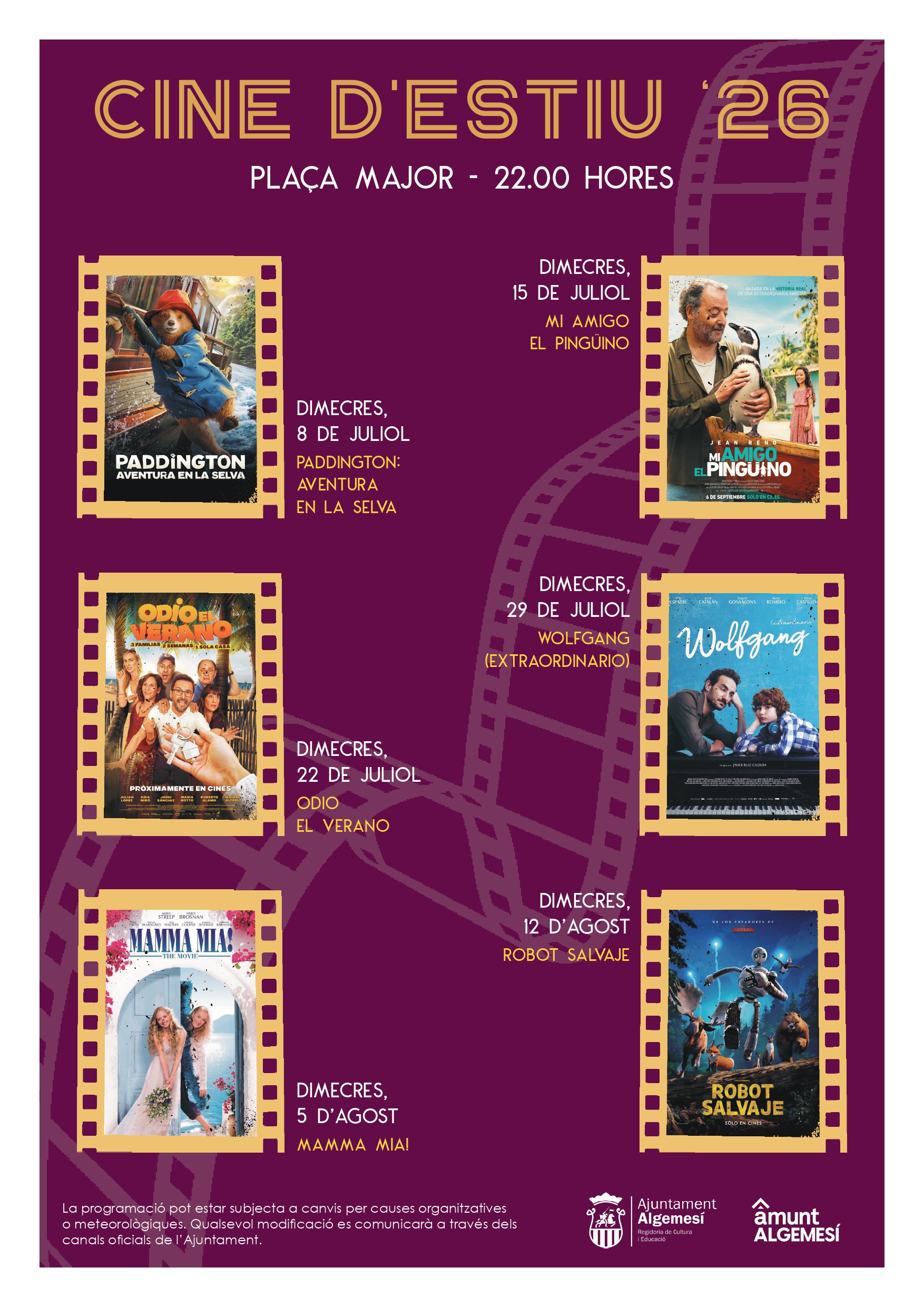 CINE DE VERANO 2026 ALGEMESÍ