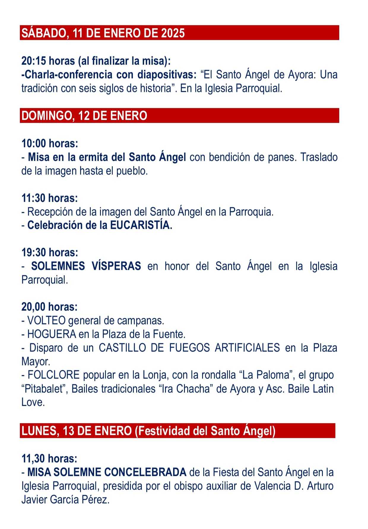 Fiesta del Santo Ángel Tutelar de la Villa de Ayora