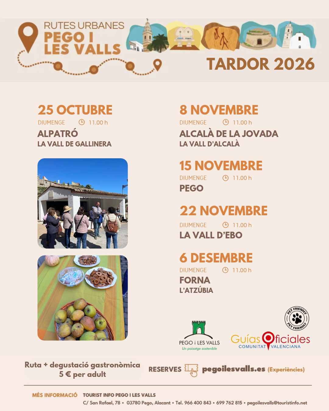 Rutas guiadas con degustación gastronómica en Pego i Les Valls