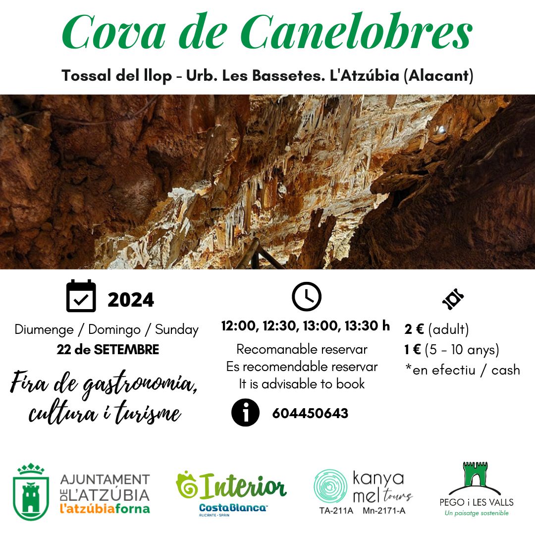 Visitas guiadas a la Cueva de Canelobres