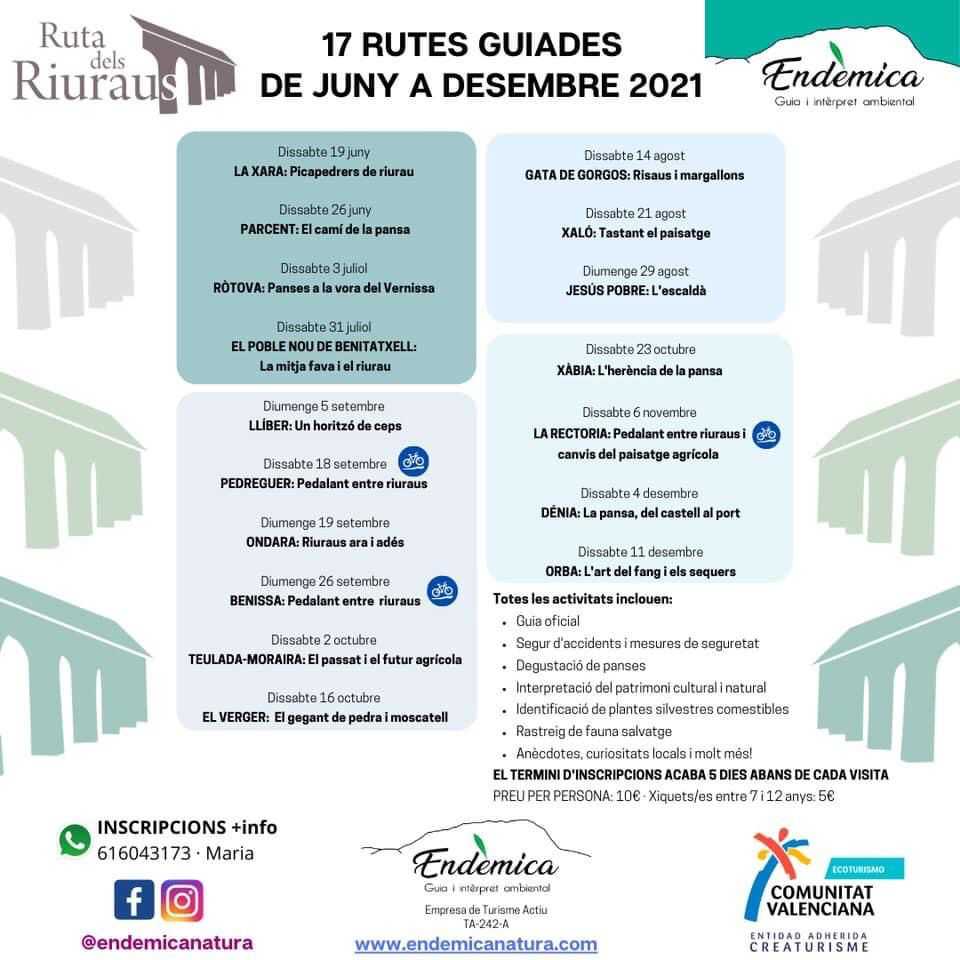 GUIDED ROUTES OF JUNE TO DECEMBER - RUTA DELS RIURAUS