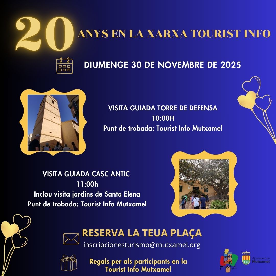 PROGRAMACIÓ 20 ANIVERSARI MUTXAMEL EN LA XARXA *TOURIST *INFO