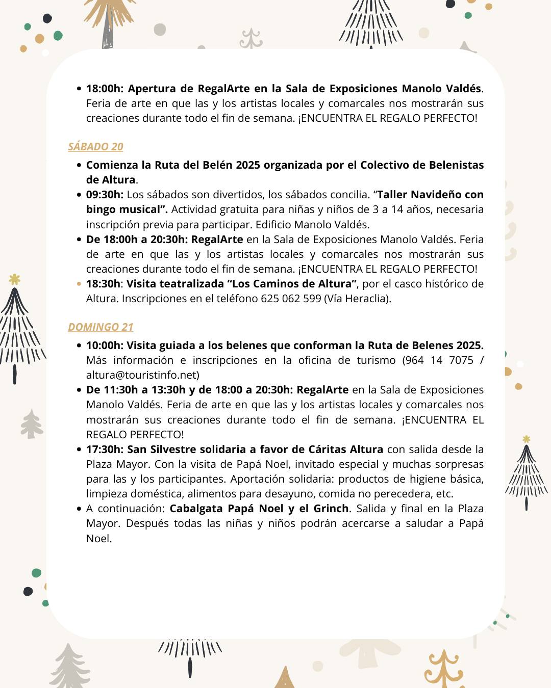 Programa de actividades navideñas