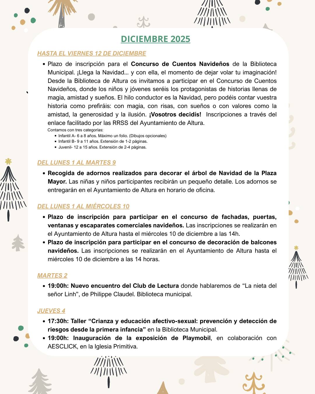 Programa de actividades navideñas