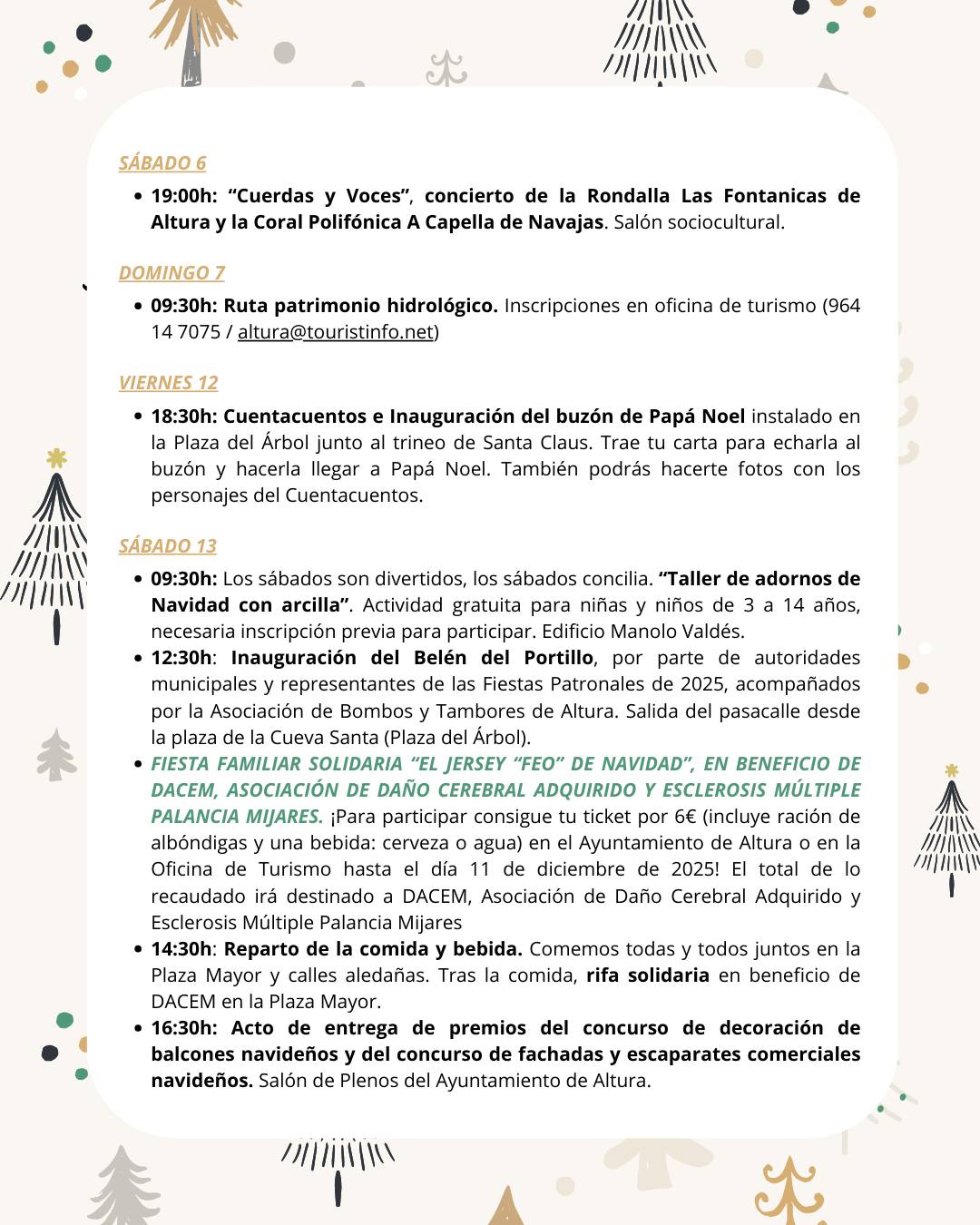 Programa de actividades navideñas