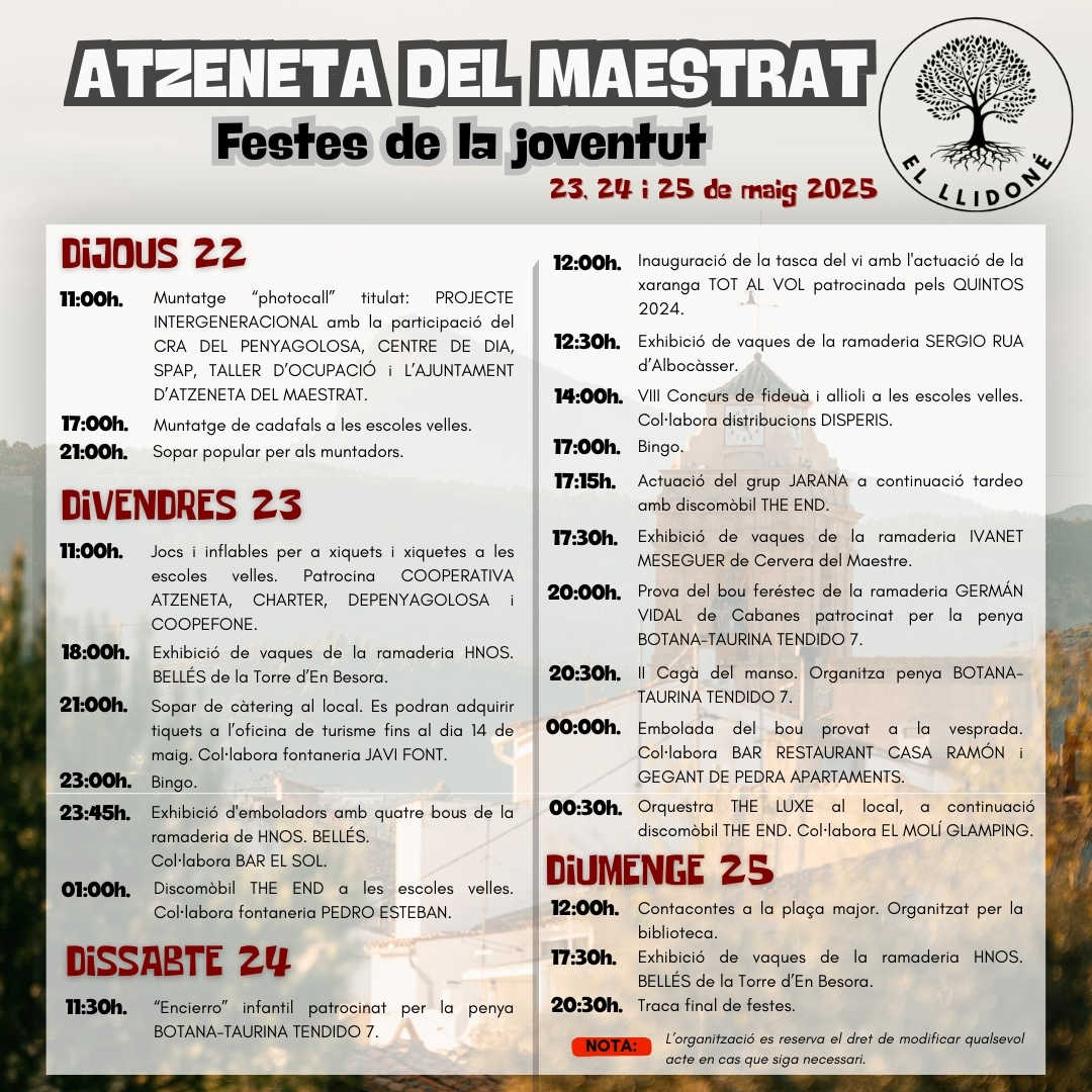 Programación Festes de la joventut