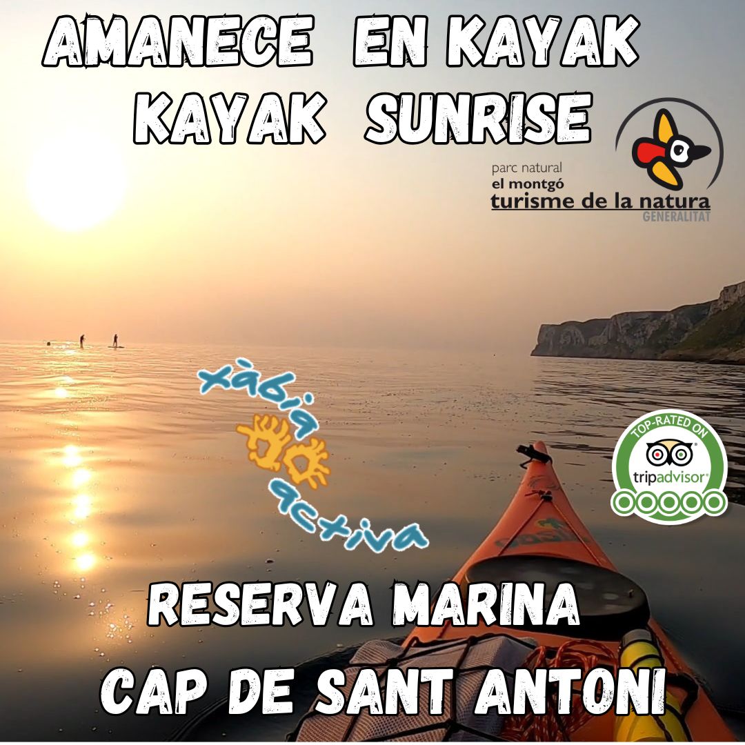 AMANECE EN KAYAK EN LA RESERVA MARINA DEL CAP DE SANT ANTONI