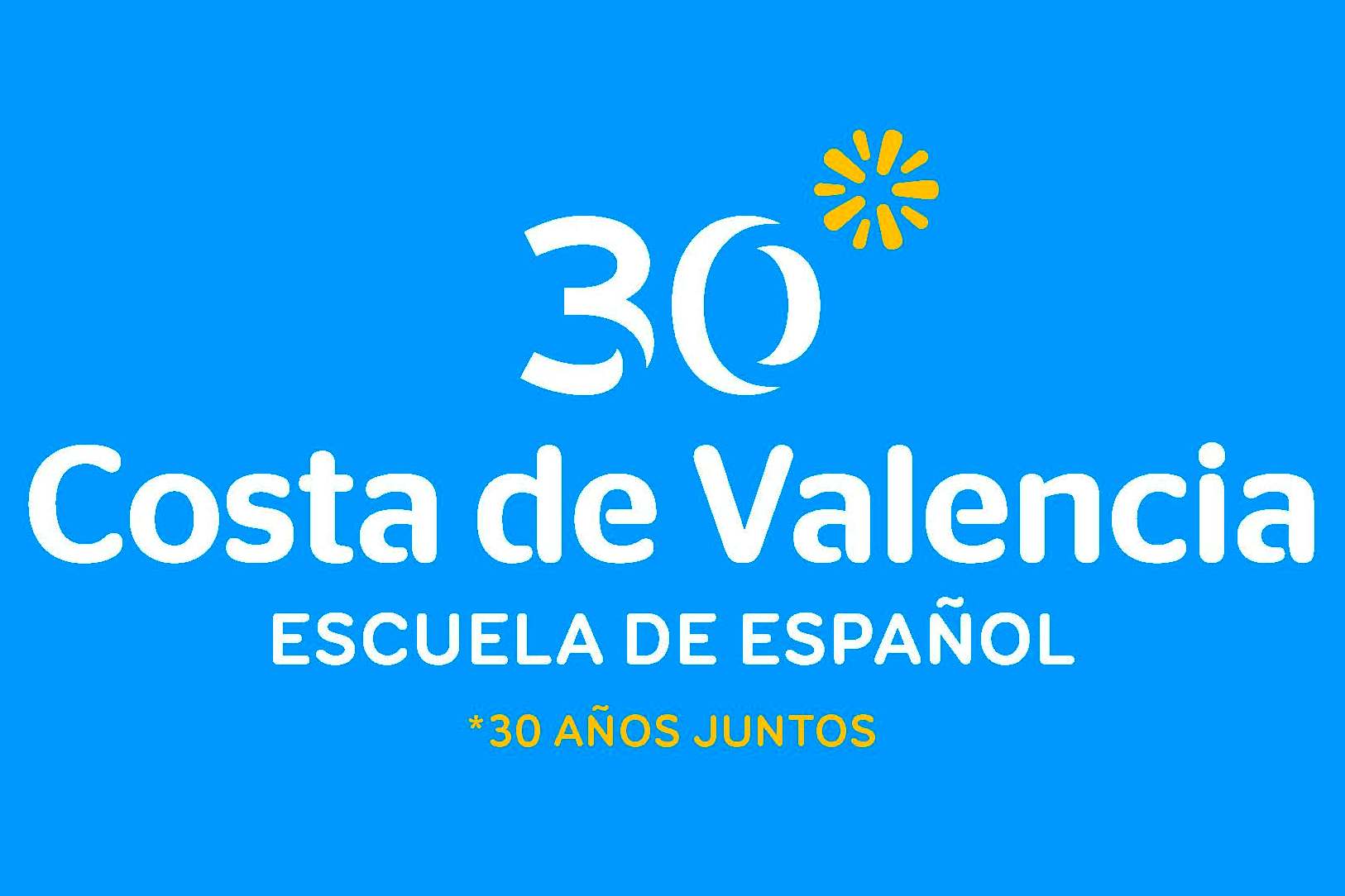 Logo 30 años Costa de Valencia, escuela de español