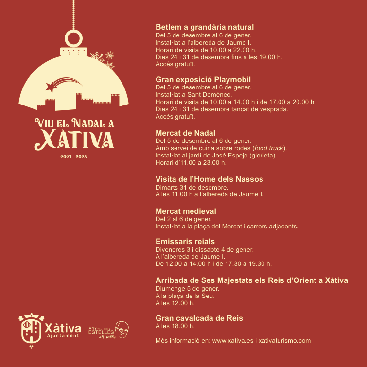 PROGRAMACIÓN DE NAVIDAD XÀTIVA 2024-2025