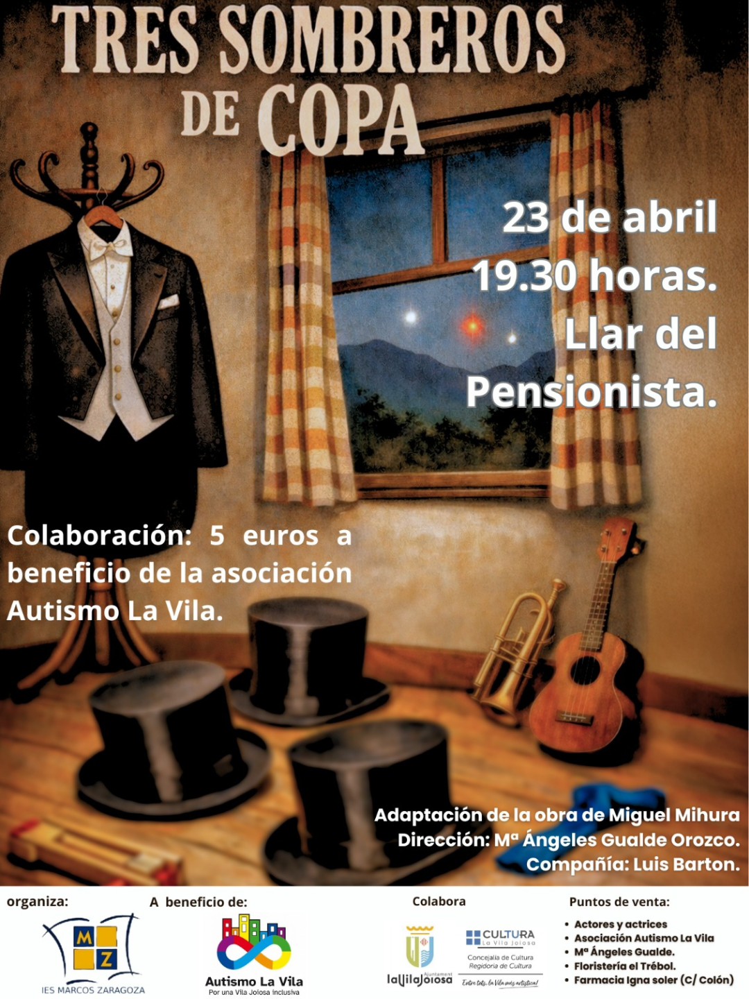 TRES SOMBREROS DE COPA