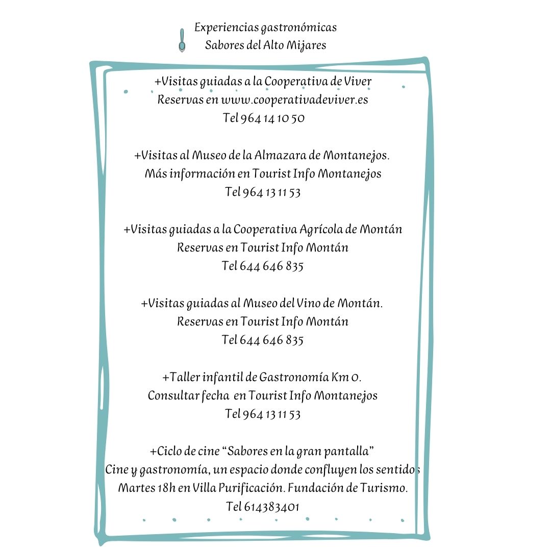 SABORES DEL ALTO MIJARES.  I Jornadas de gastronomía tradicional y productos de la tierra