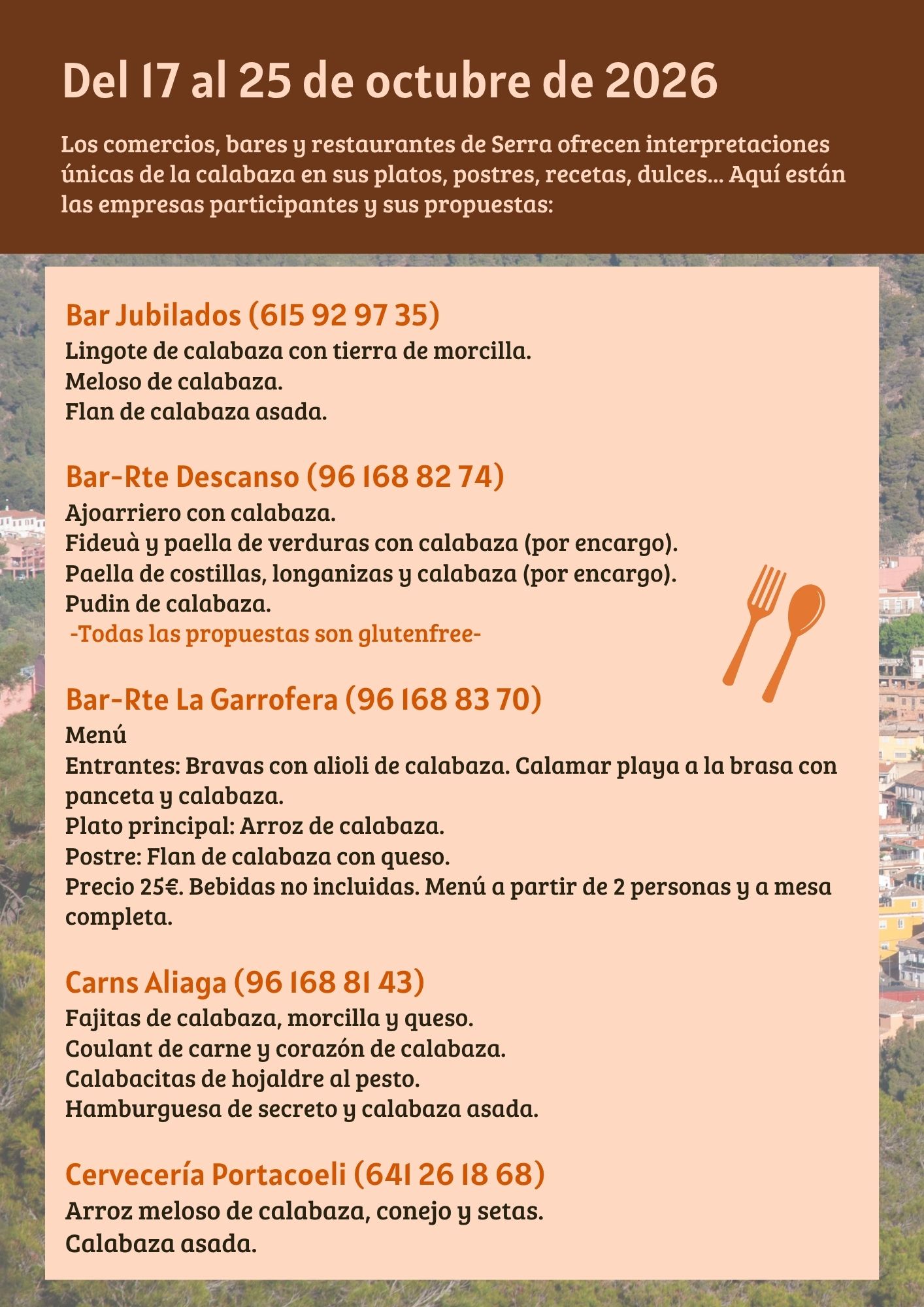 IV Jornadas gastronómicas de la calabaza en Serra