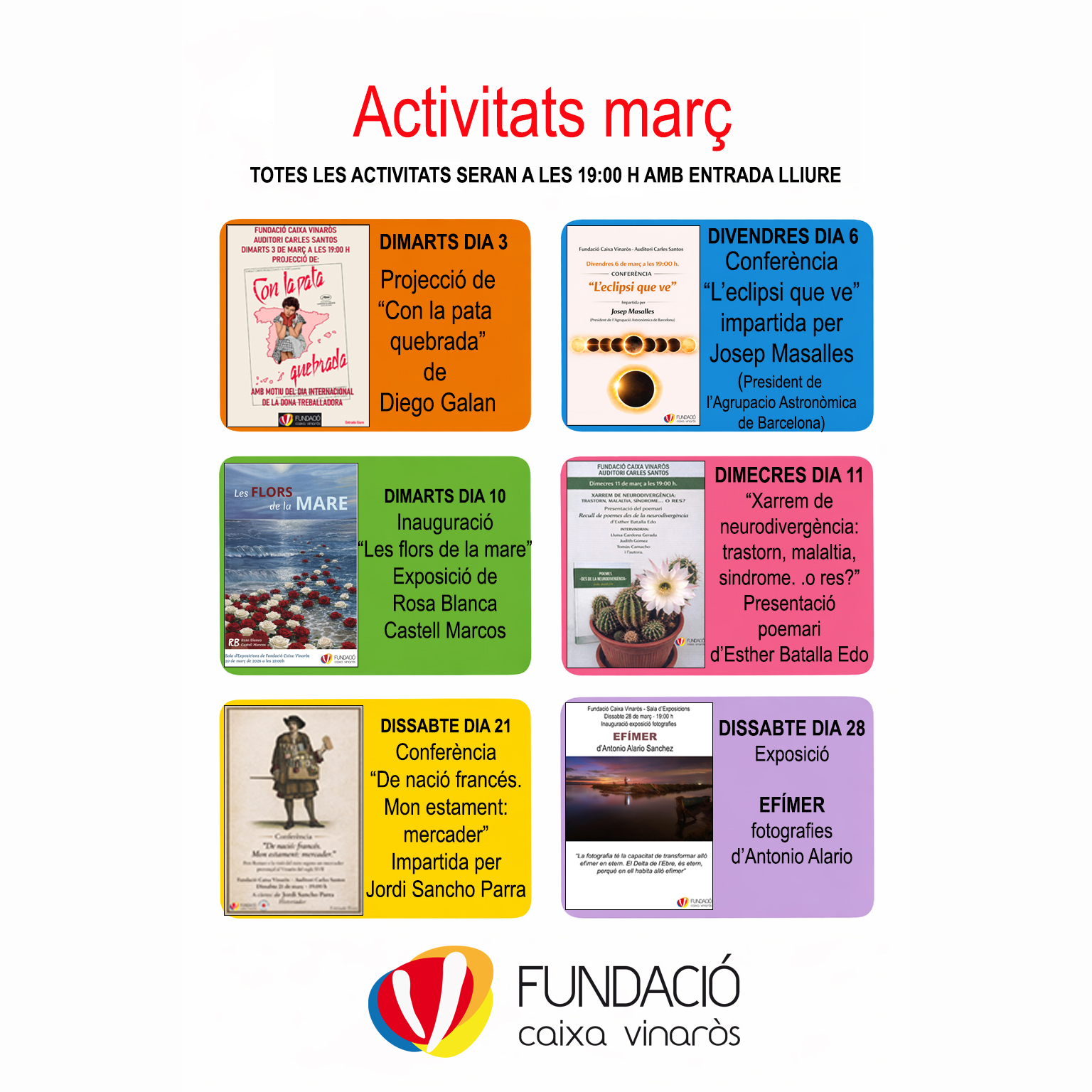 ACTIVIDADES FUNDACIÓ CAIXA VINARÒS