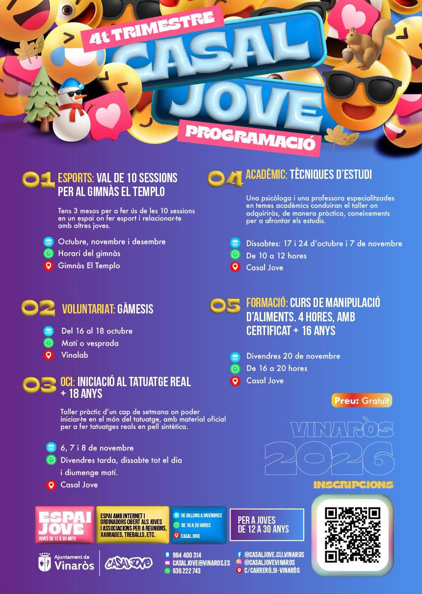 Programación actividades Casal Jove Vinaròs